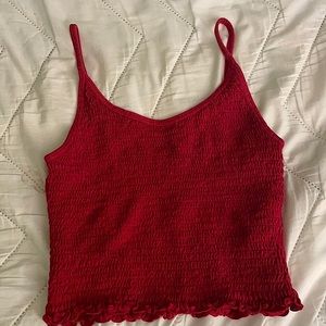 Hollister Ruched Red Crop Top